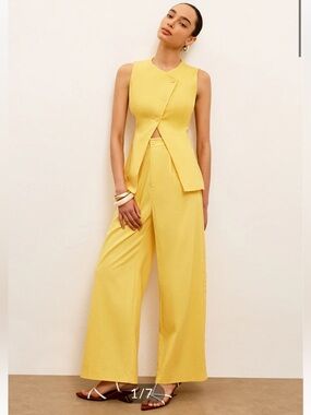 NWT Commense Linen & Cotton Mid-Waist Dress Pants